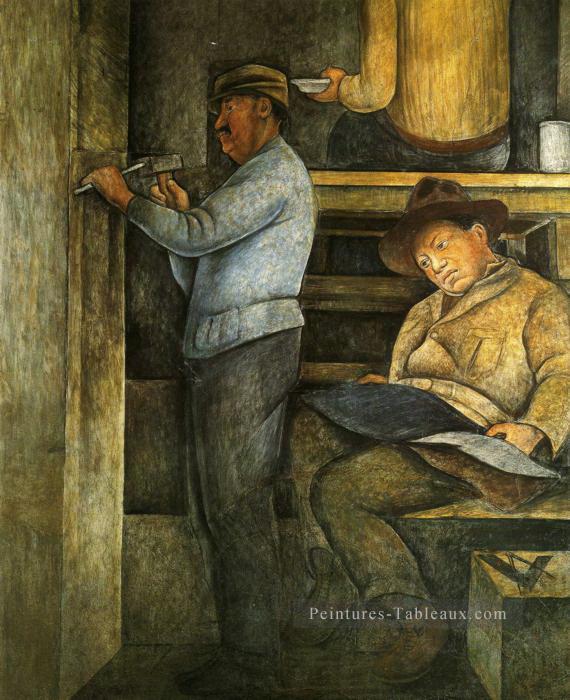 le peintre le sculpteur et l’architecte 1928 Diego Rivera Peintures à l'huile